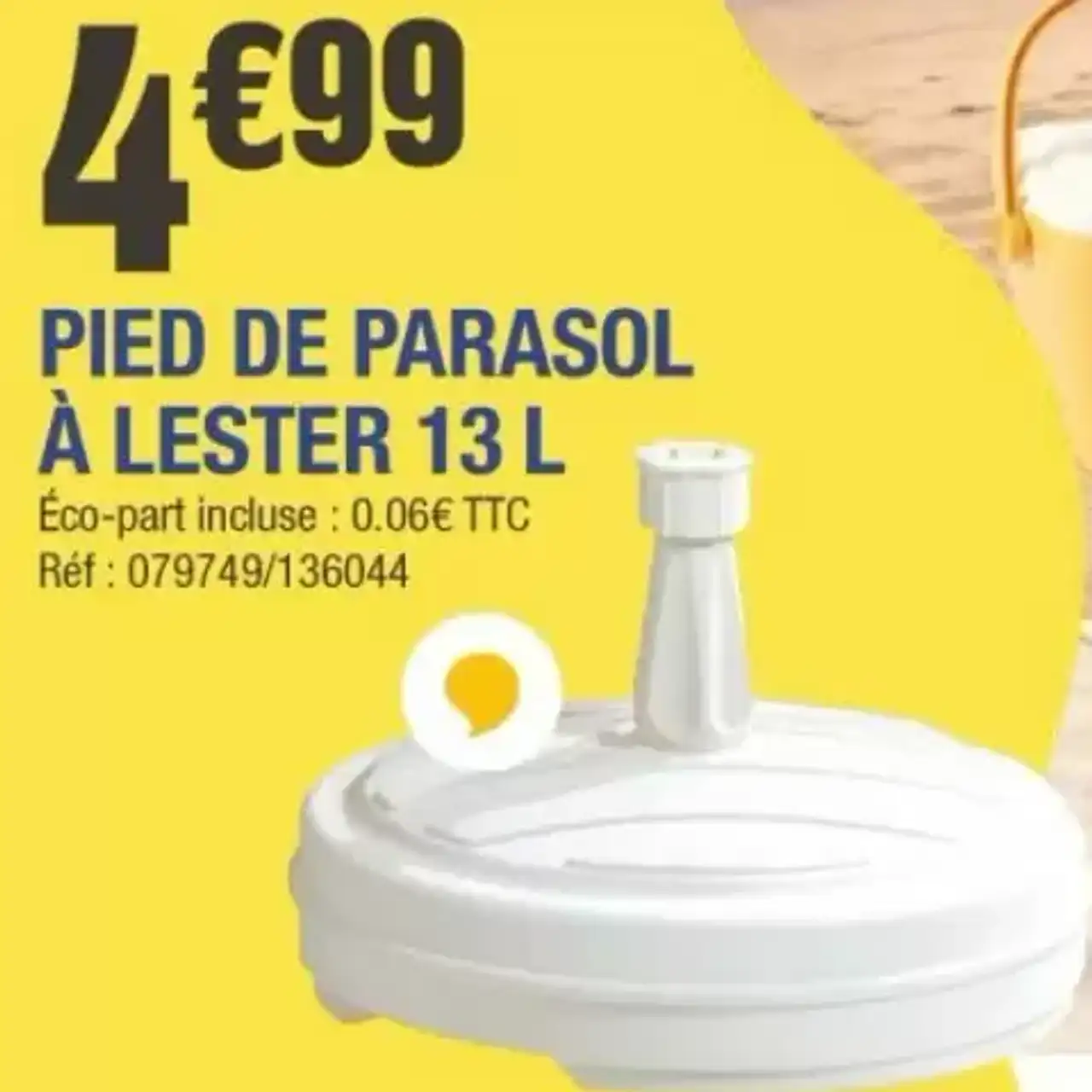 PIED DE PARASOL À LESTER 13 L