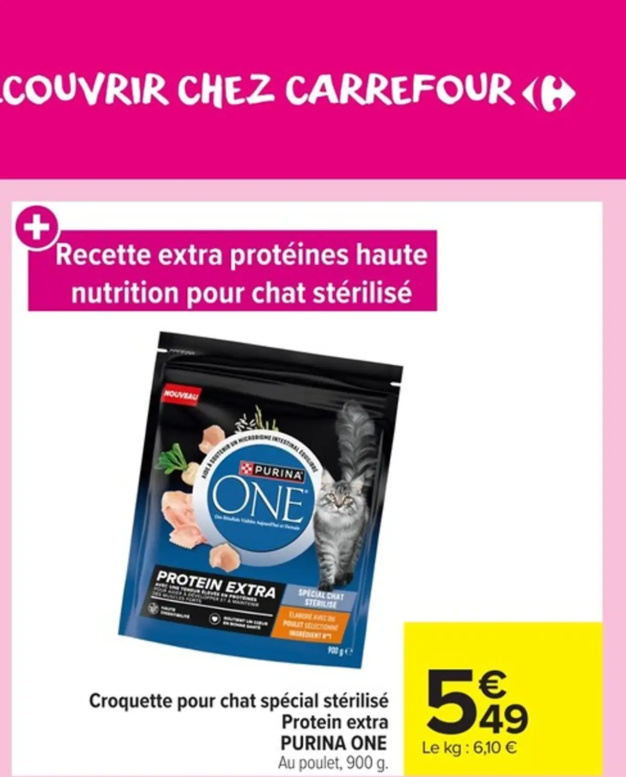 Croquette pour chat spécial stérilisé Protein extra PURINA ONE