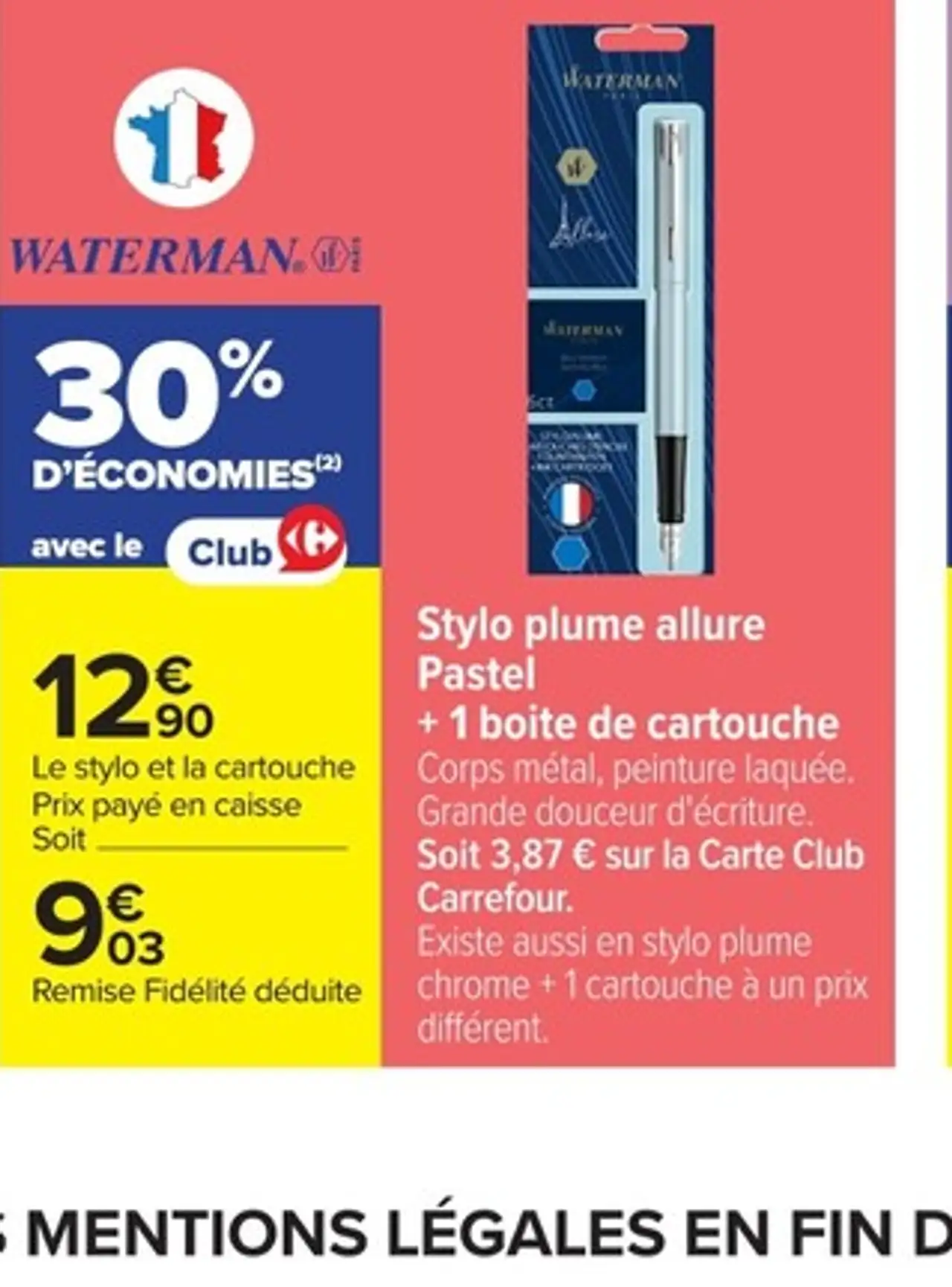 Stylo plume allure Pastel + 1 boîte de cartouche Waterman