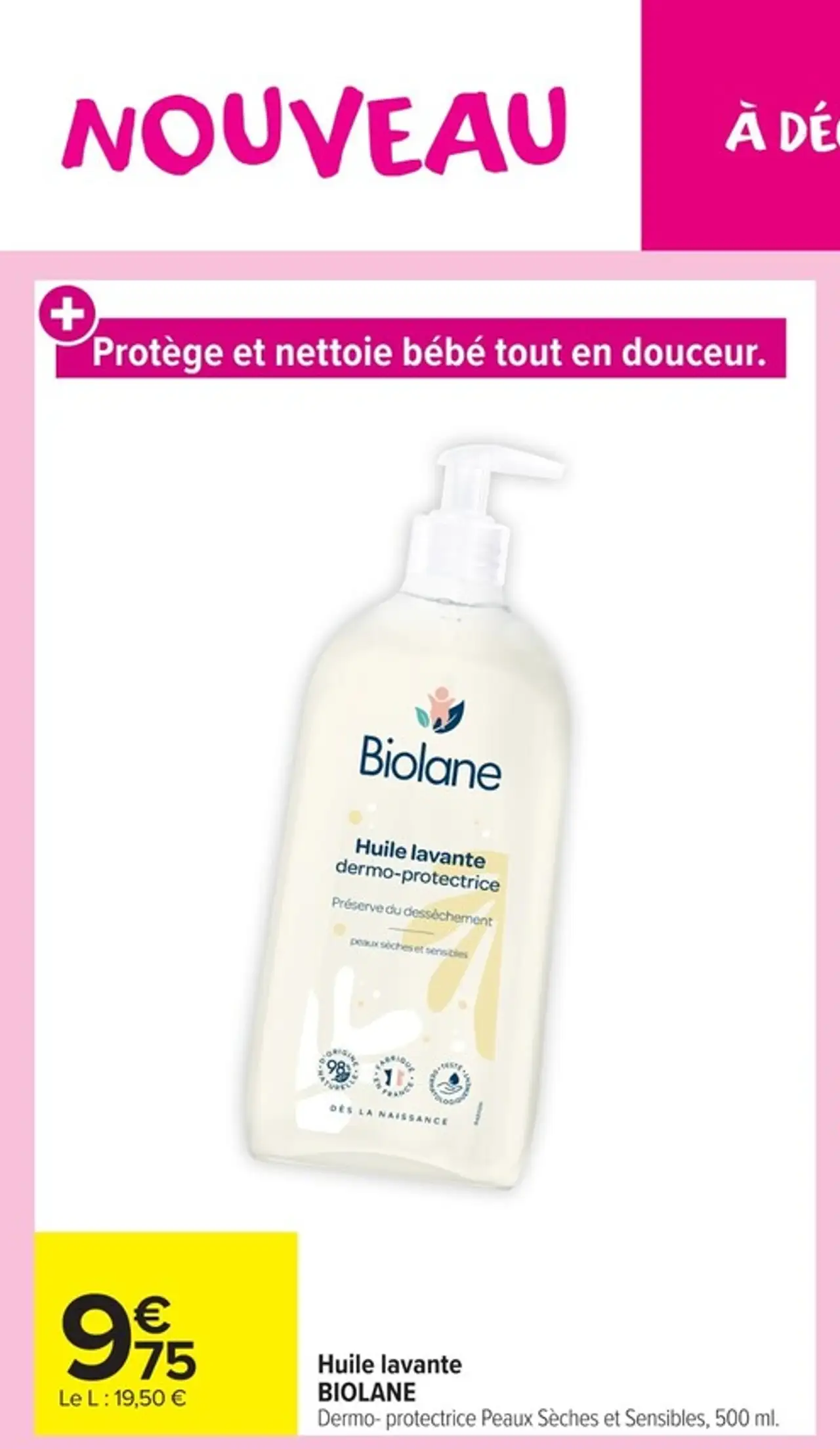 Huile lavante BIOLANE Dermo-protectrice Peaux Sèches et Sensibles