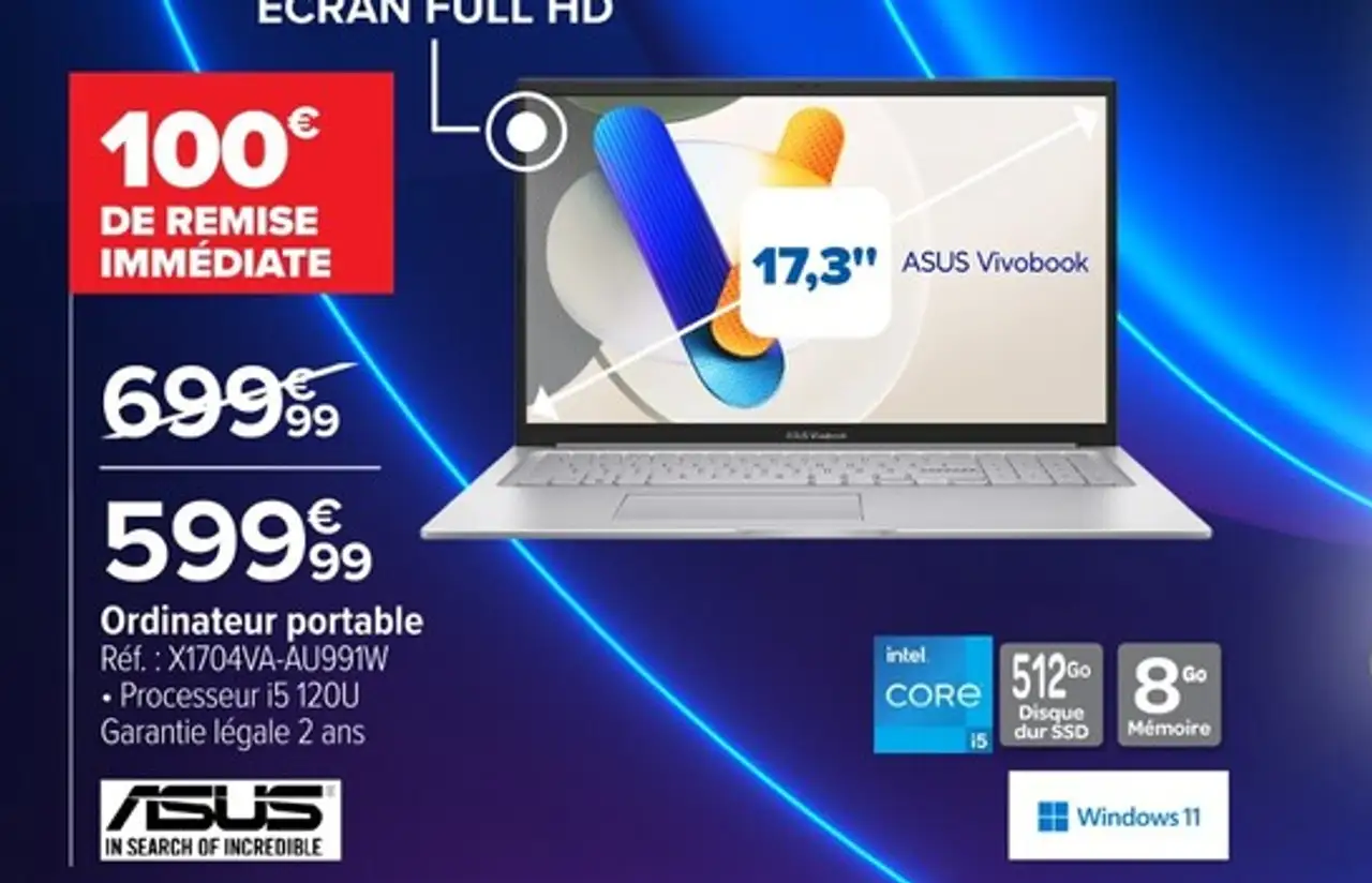 Ordinateur portable ASUS Vivobook X1704VA-AU991W