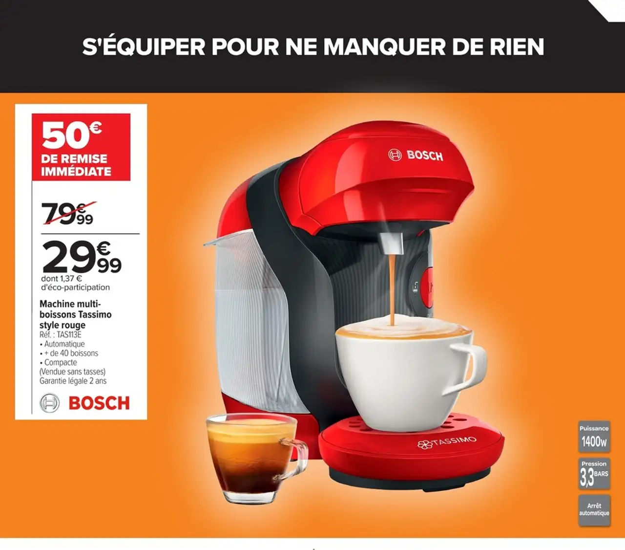 Machine multi-boissons Tassimo style rouge Bosch
