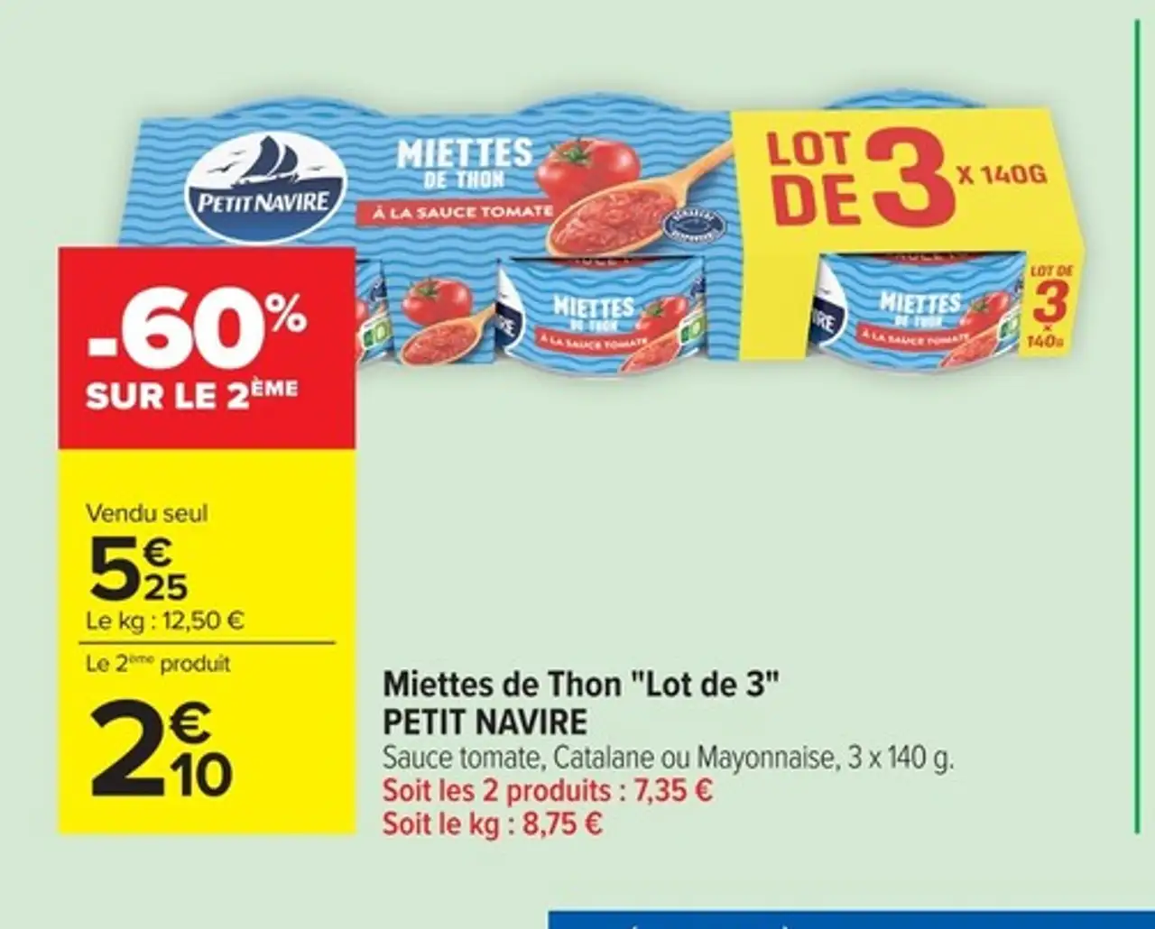 Miettes de Thon "Lot de 3" PETIT NAVIRE