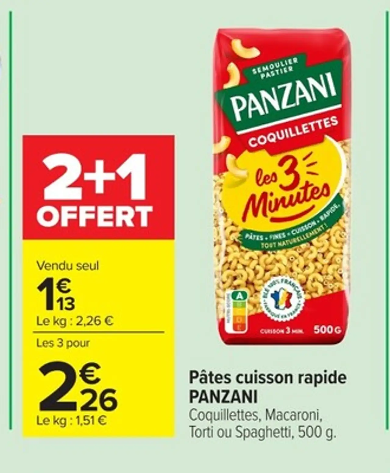 Pâtes cuisson rapide PANZANI