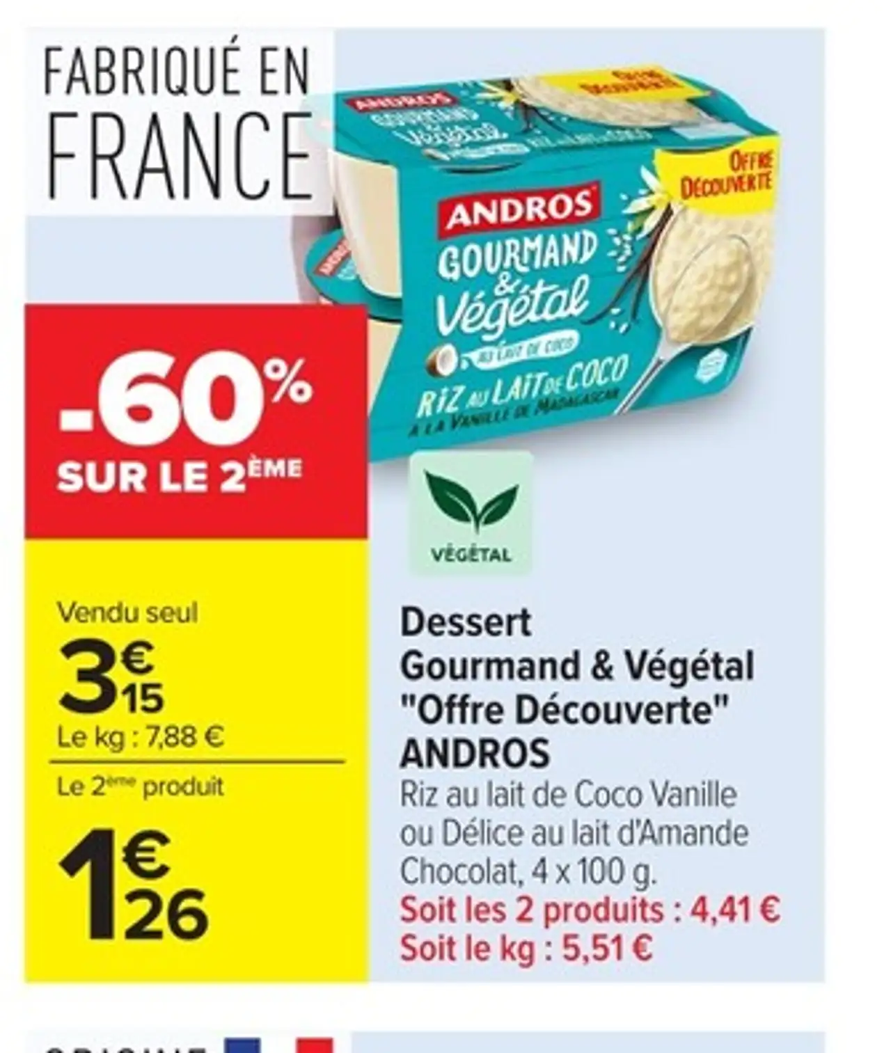 Dessert Gourmand & Végétal "Offre Découverte" Andros
