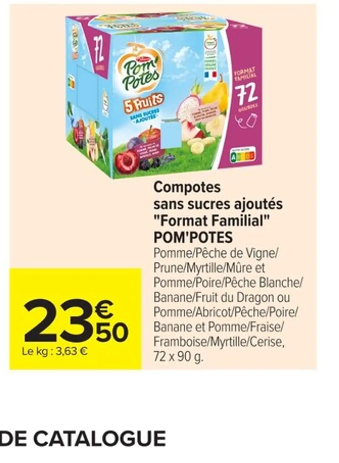 Compotes sans sucres ajoutés "Format Familial" POM'POTES