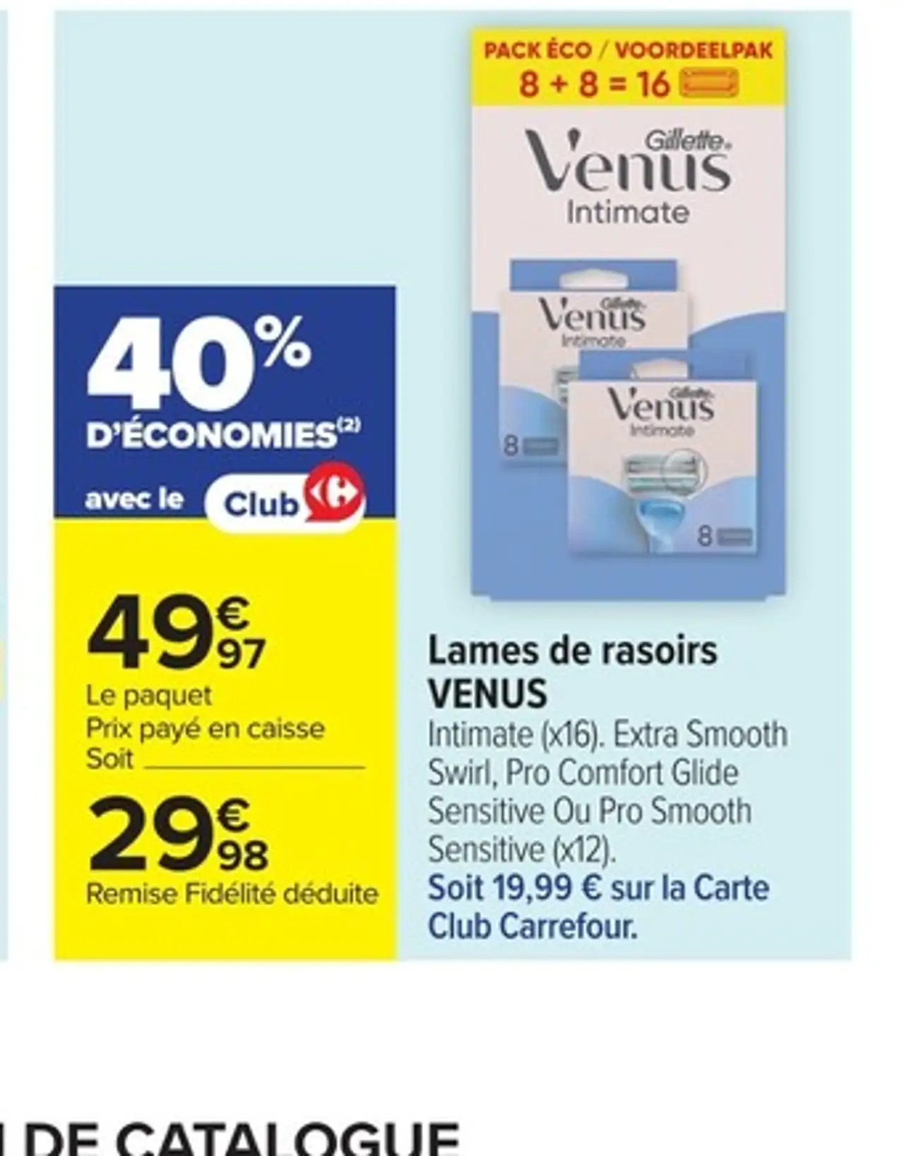 Lames de rasoirs VENUS