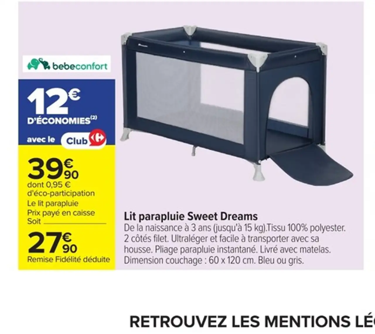 Lit parapluie Sweet Dreams bebeconfort