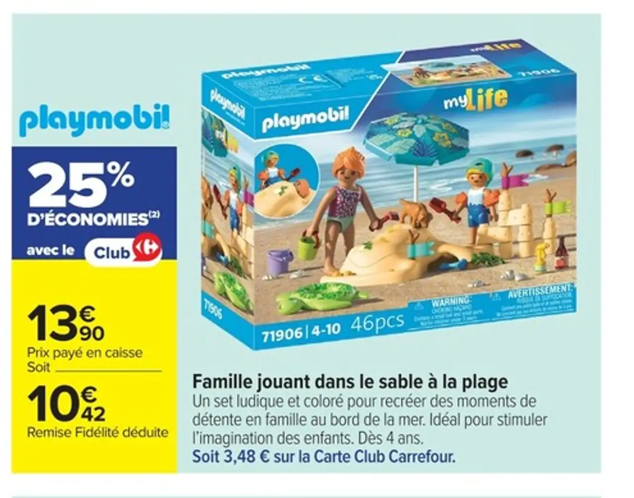 Playmobil Famille jouant dans le sable à la plage