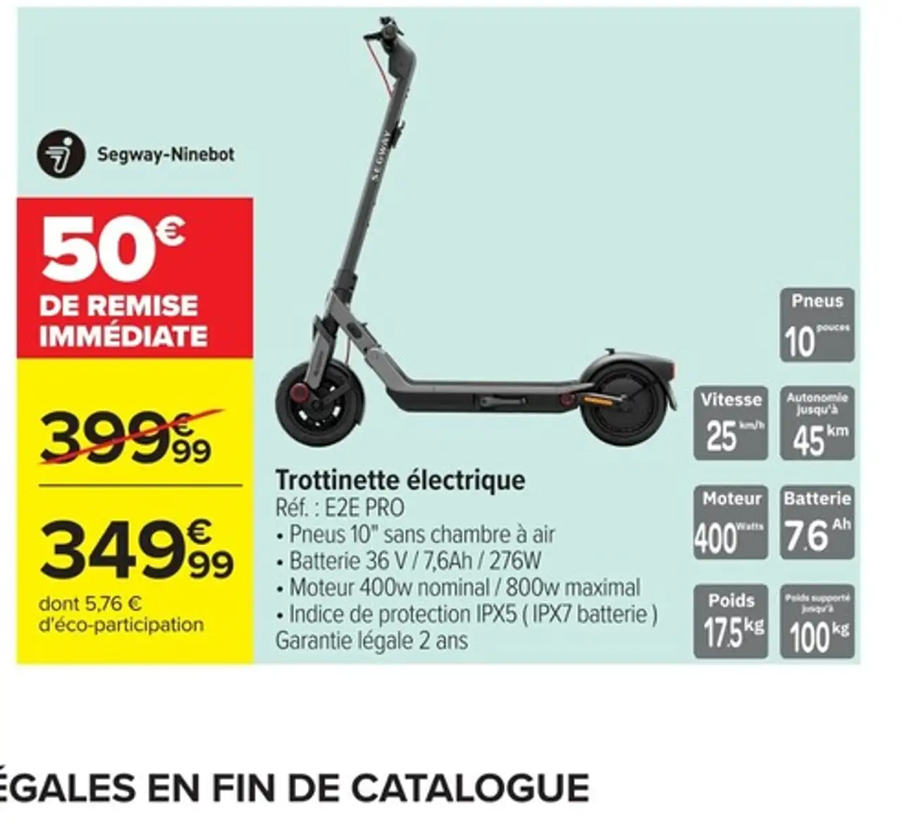 Segway-Ninebot Trottinette électrique E2E PRO