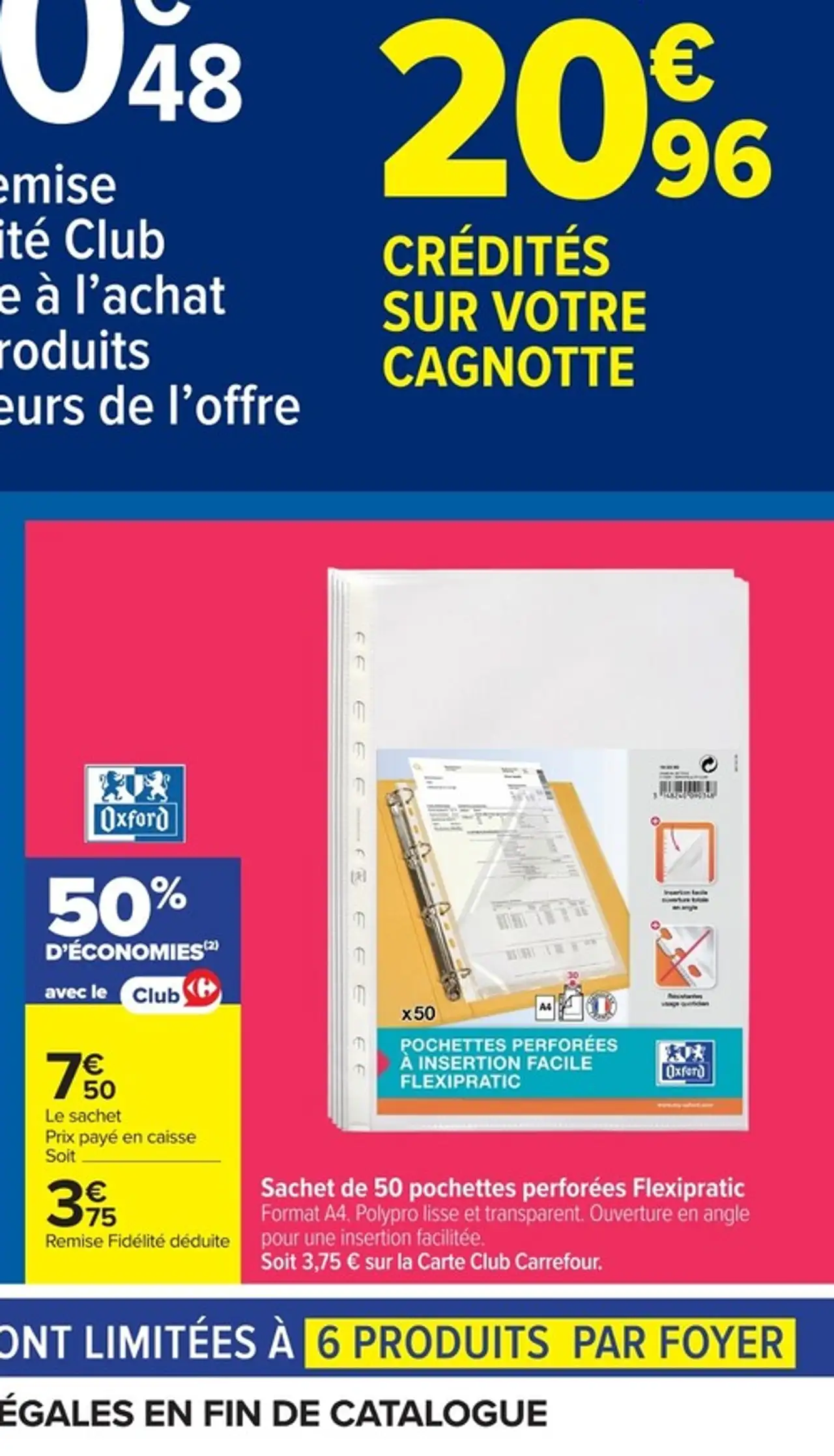 Sachet de 50 pochettes perforées Flexipratic Oxford