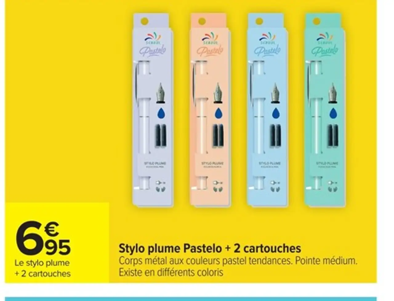 Stylo plume Pastelo + 2 cartouches