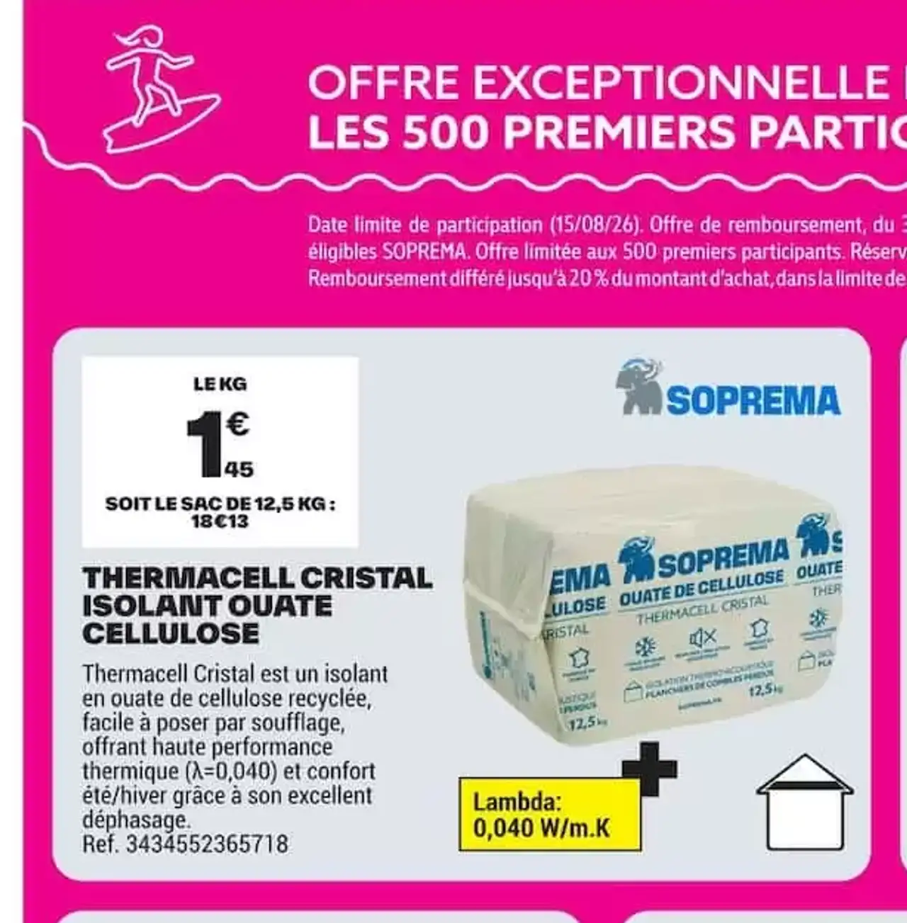 Soprema Thermacell Cristal Isolant Ouate Cellulose