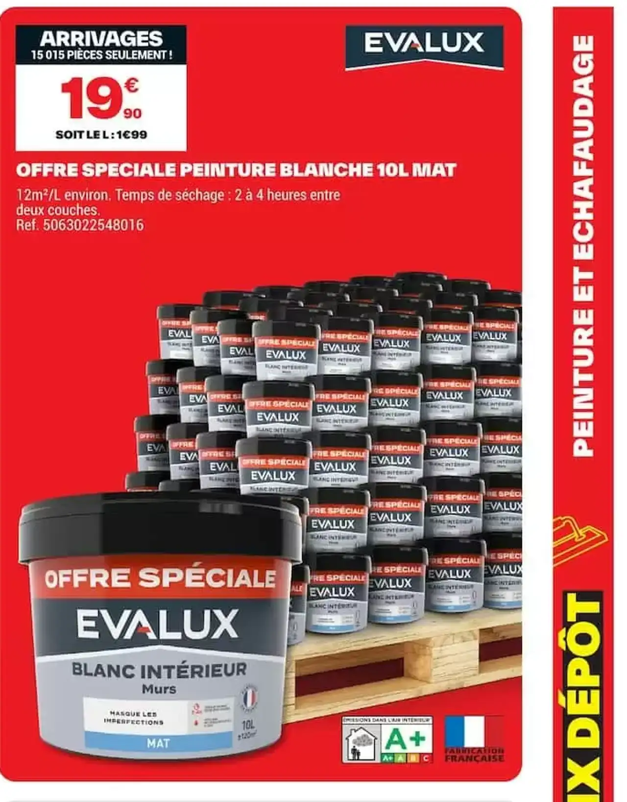 EVALUX OFFRE SPECIALE PEINTURE BLANCHE 10L MAT