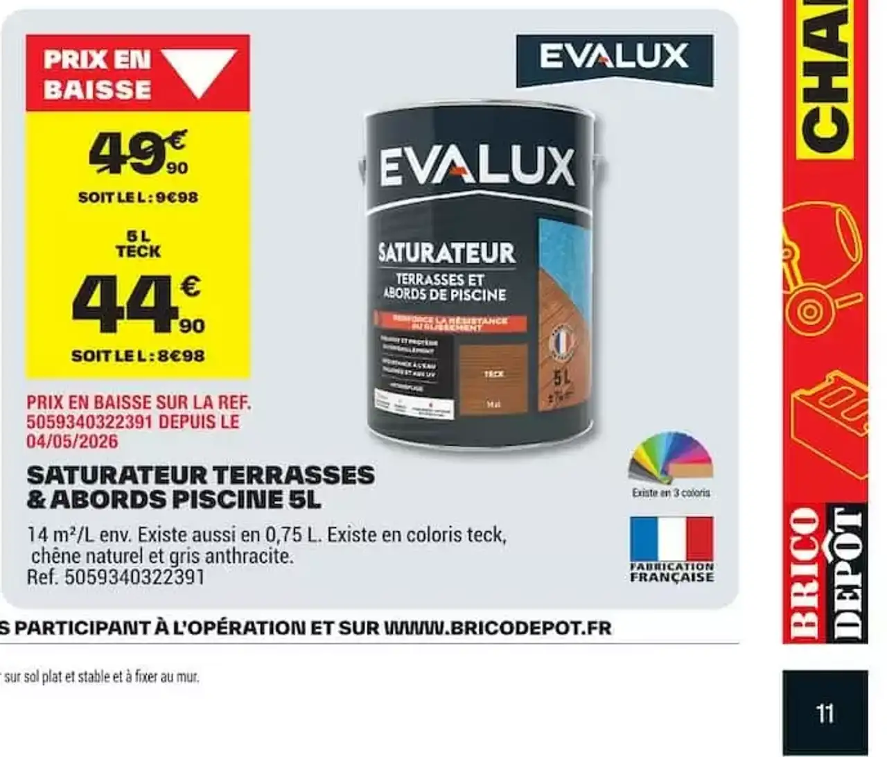 EVALUX SATURATEUR TERRASSES & ABORDS PISCINE 5L