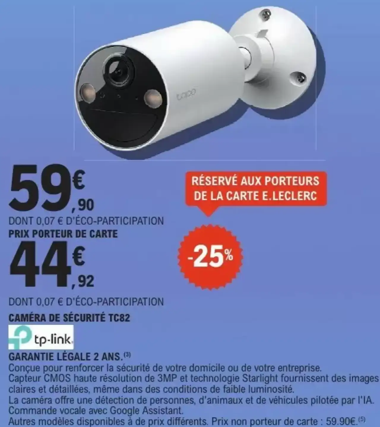 tp-link CAMÉRA DE SÉCURITÉ TC82