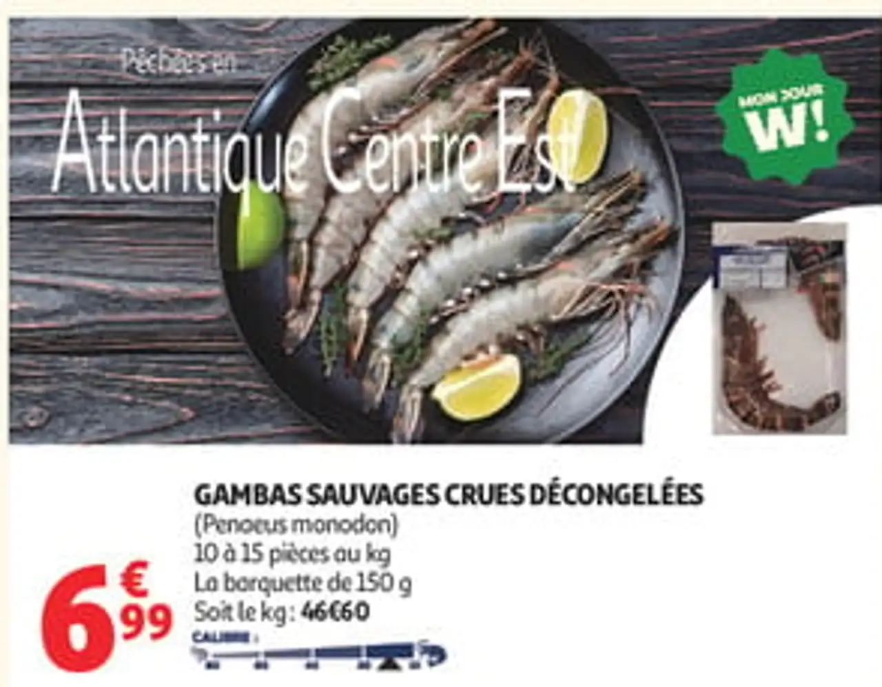 GAMBAS SAUVAGES CRUES DÉCONGELÉES