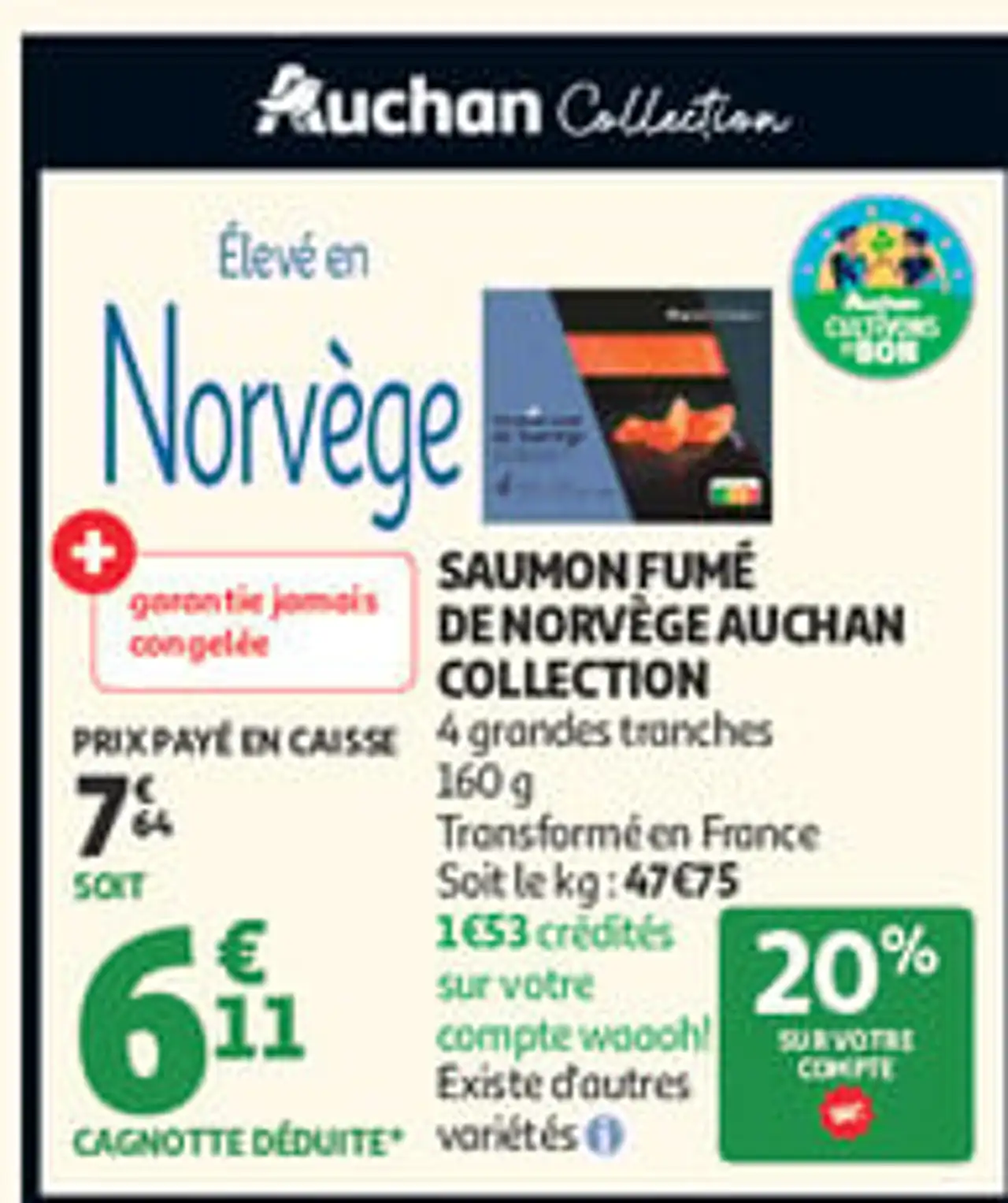 SAUMON FUMÉ DE NORVÈGE AUCHAN COLLECTION