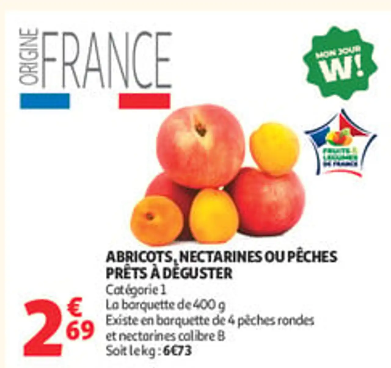 Abricots, nectarines ou pêches prêts à déguster
