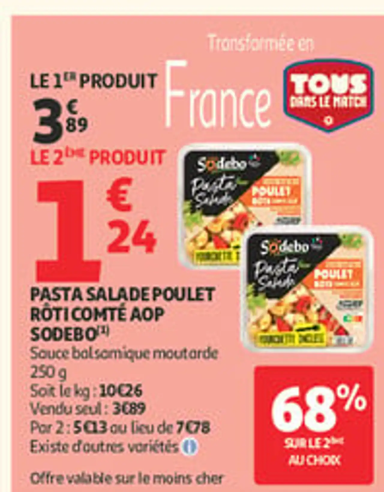 Pasta Salade Poulet Rôti Comté AOP Sodebo