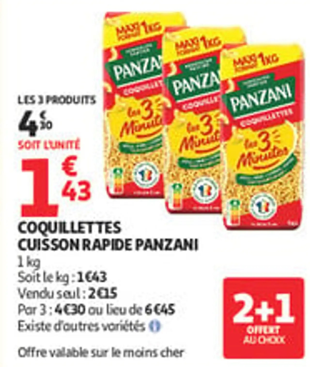Coquillettes cuisson rapide Panzani