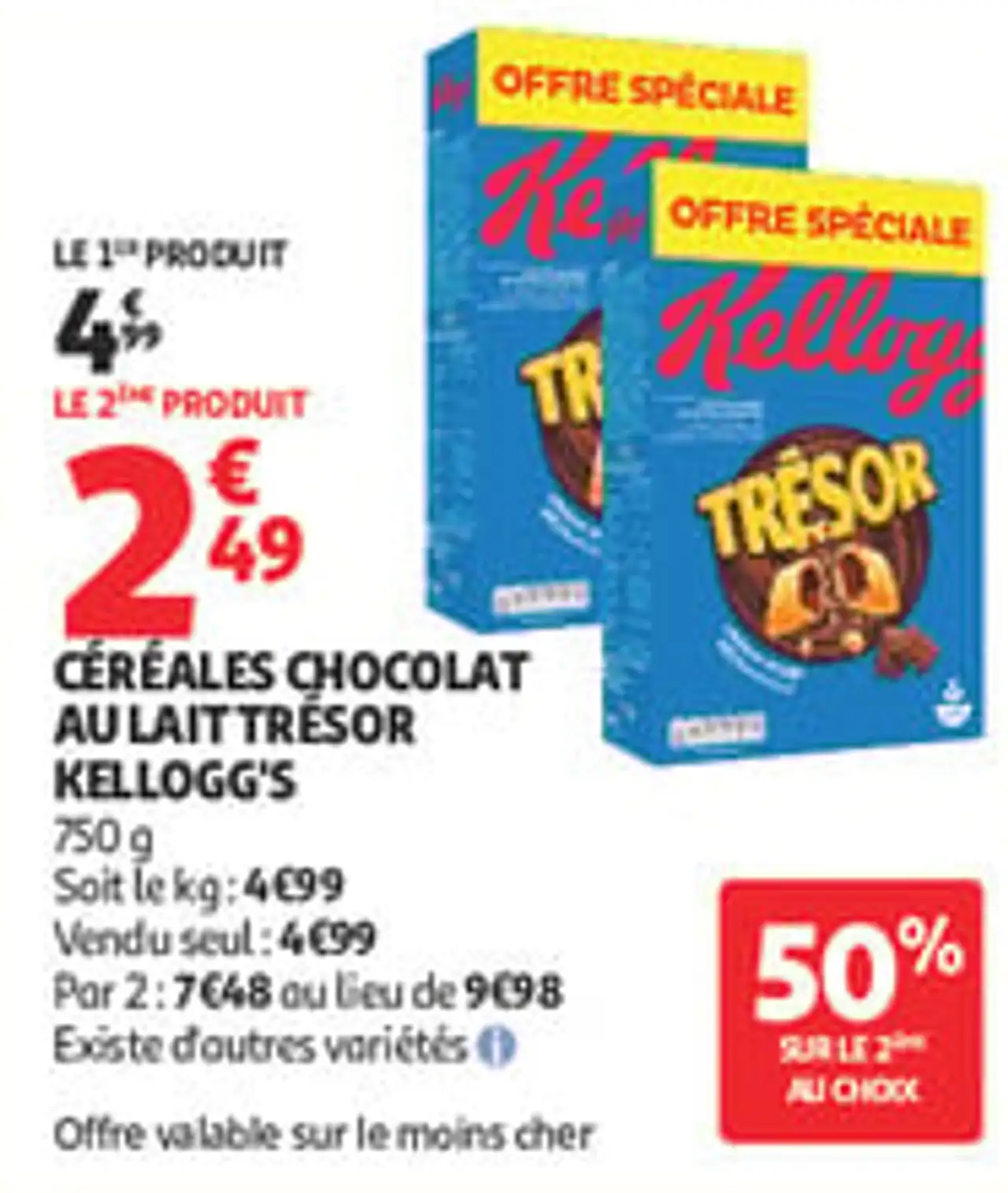 Céréales chocolat au lait Trésor Kellogg's
