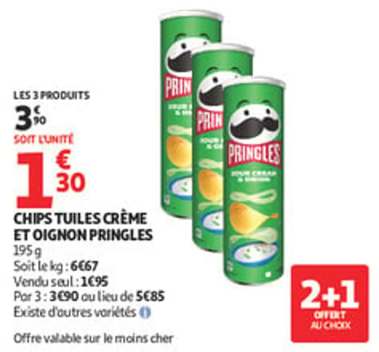 Chips tuiles crème et oignon Pringles