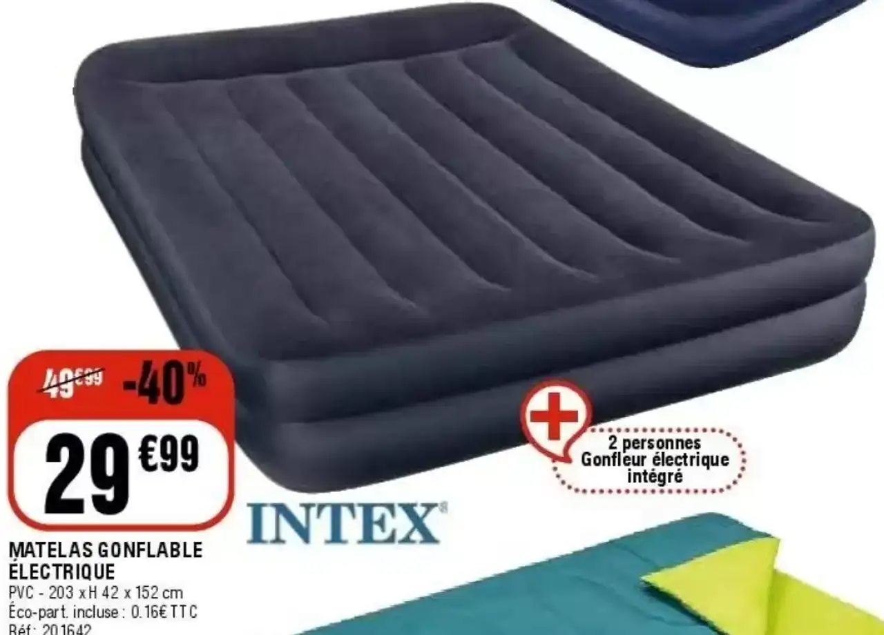 Intex Matelas Gonflable Électrique 2 personnes