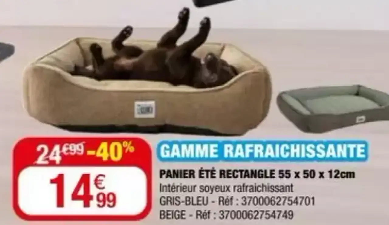 PANIER ÉTÉ RECTANGLE GAMME RAFRAICHISSANTE 55x50x12 cm