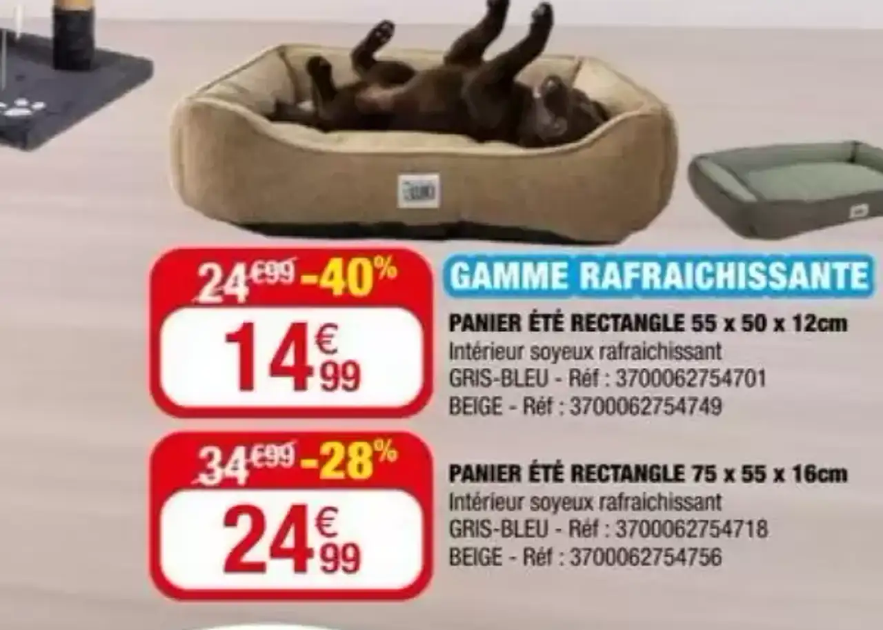 PANIER ETE RECTANGLE GAMME RAFRACHISSANTE 75x55x16 cm