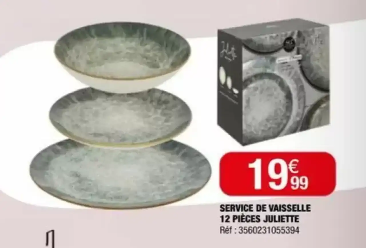 SERVICE DE VAISSELLE 12 PIÈCES JULIETTE