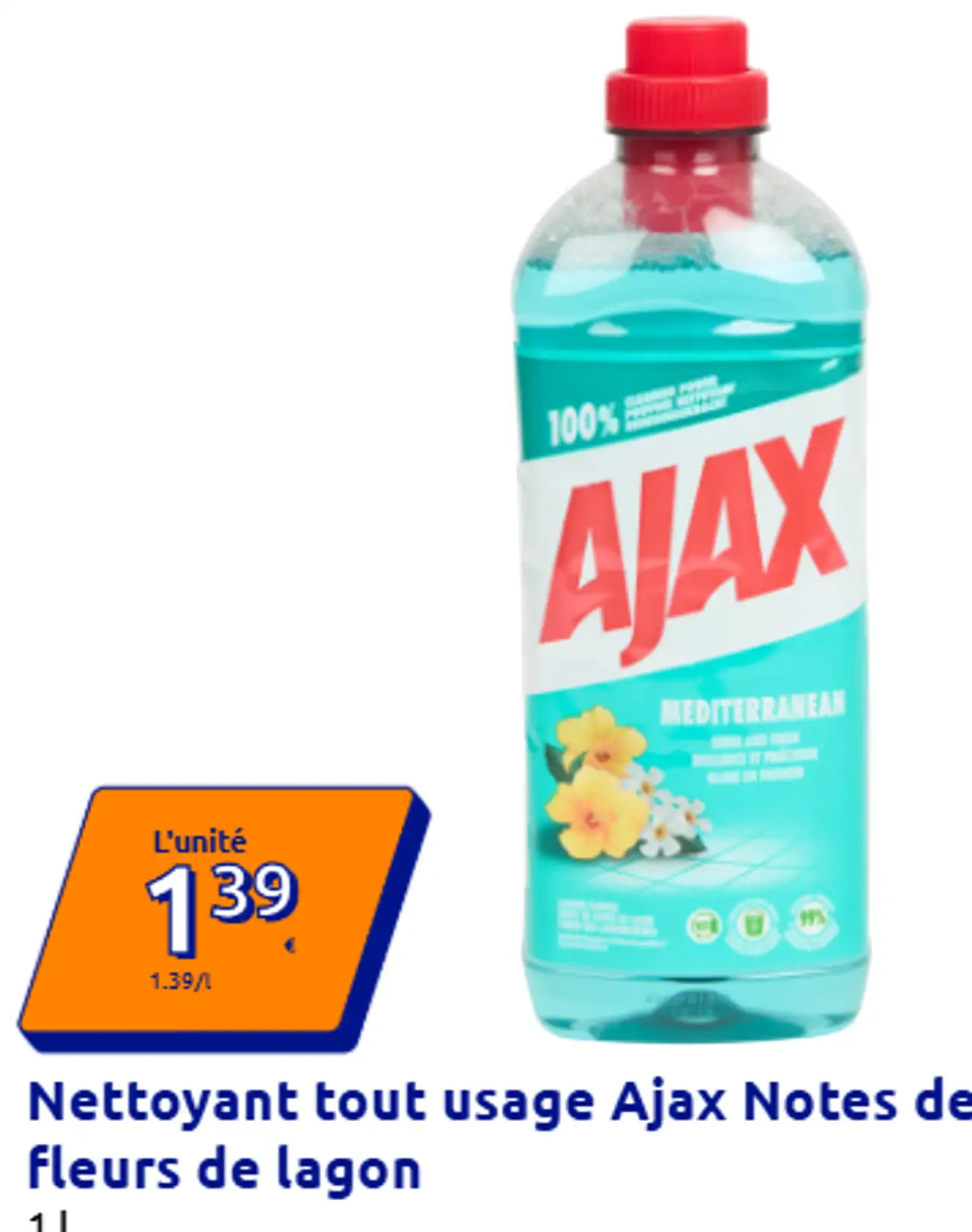 Nettoyant tout usage Ajax Notes de fleurs de lagon