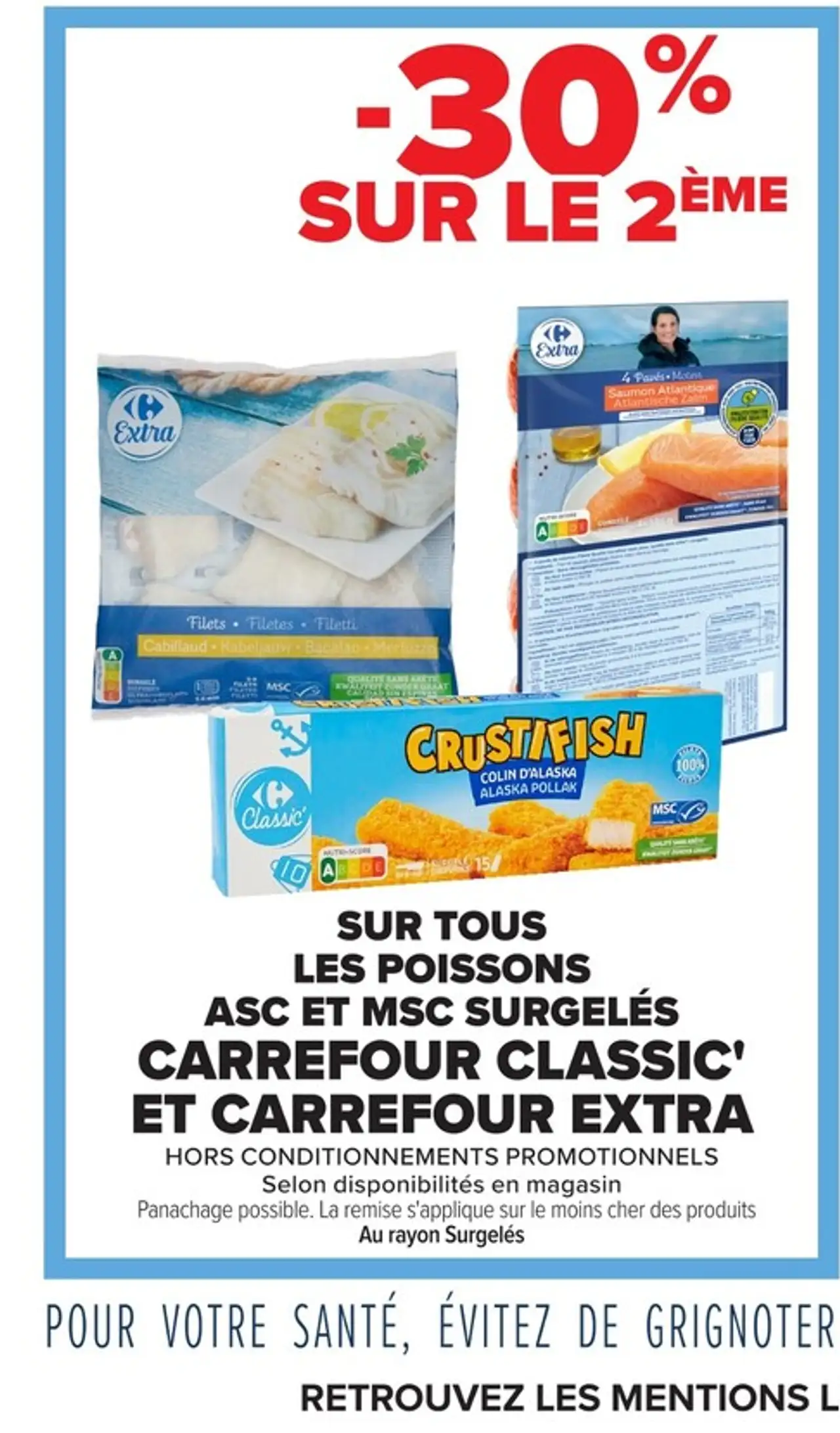 Poissons ASC et MSC surgelés Carrefour Classic' et Carrefour Extra