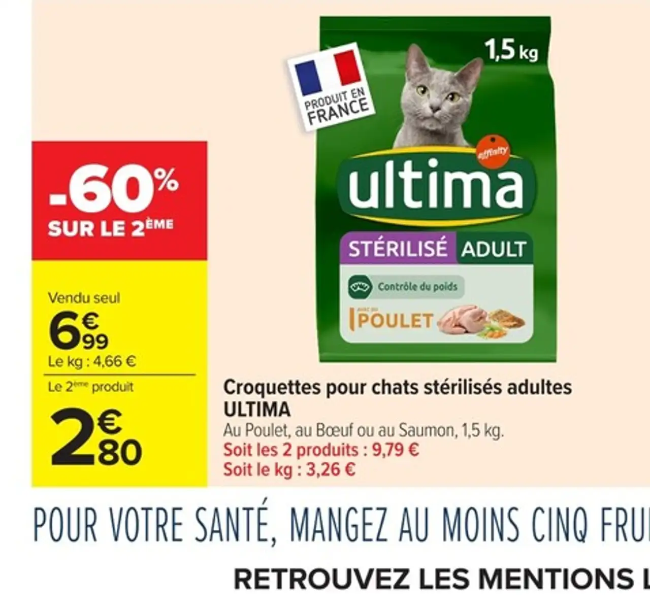 Croquettes pour chats stérilisés adultes ULTIMA