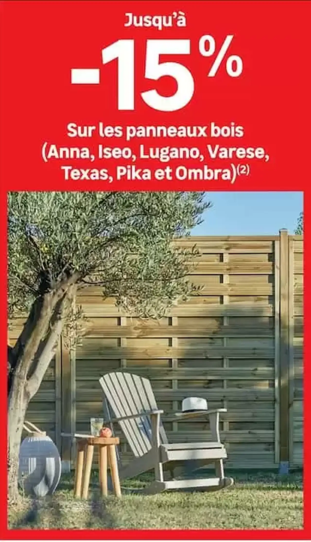 Panneaux bois (Anna, Iseo, Lugano, Varese, Texas, Pika et Ombra)