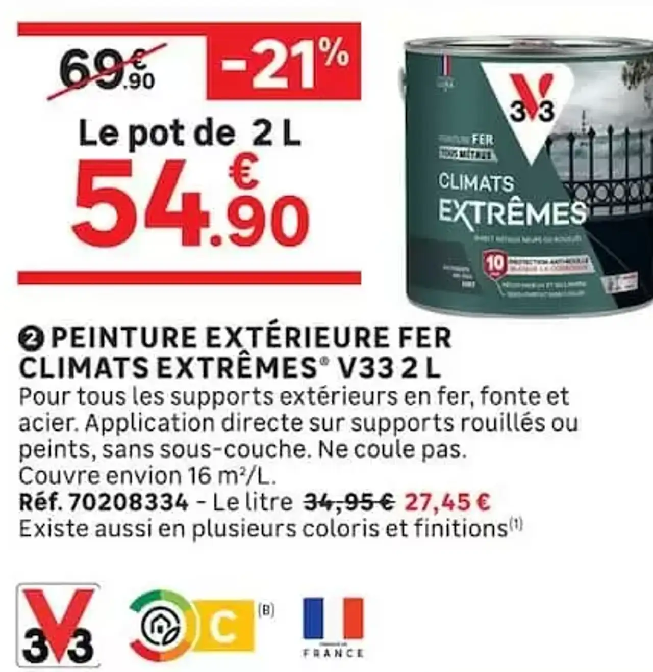 Peinture Extérieure Fer Climats Extrêmes V33 2 L