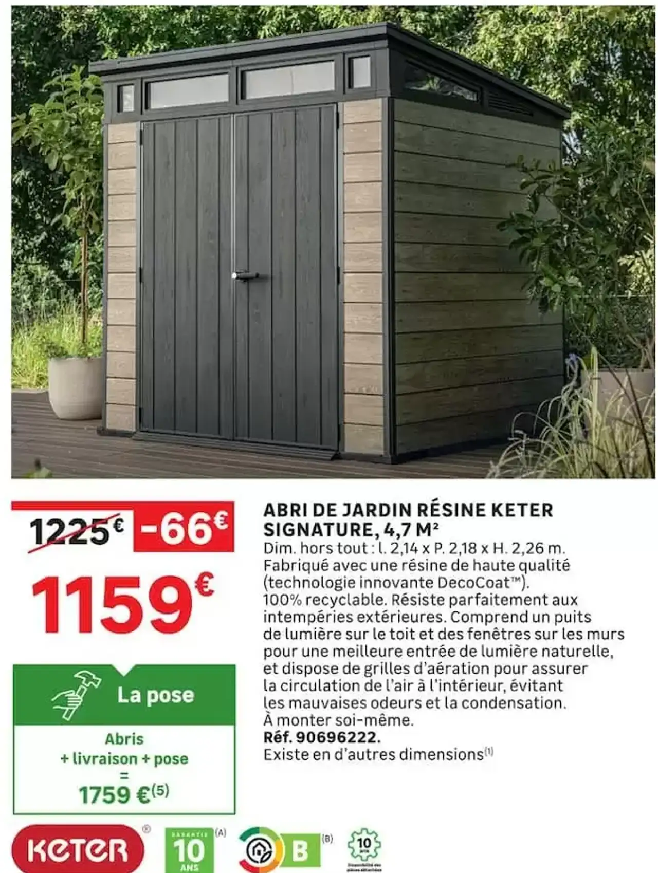 ABRI DE JARDIN Résine KETER SIGNATURE, 4,7 M²