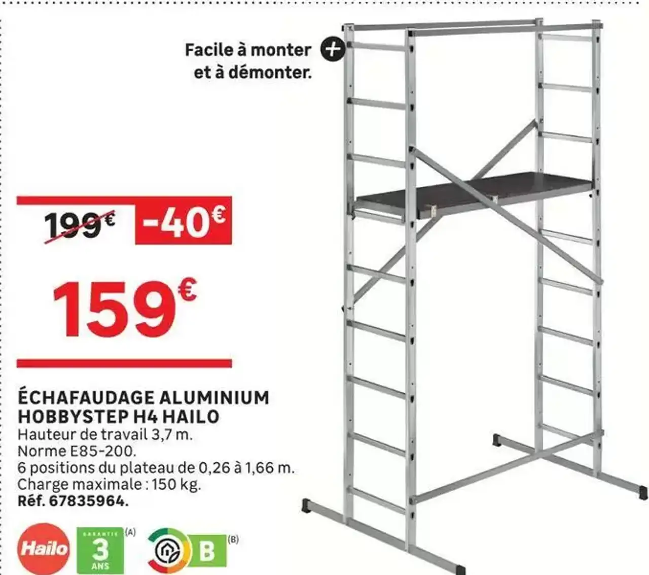 Échafaudage aluminium Hobbystep H4 Hailo
