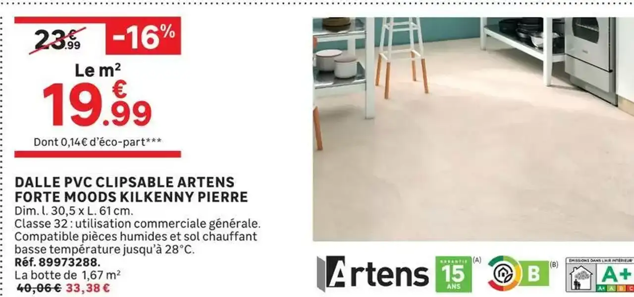 DALLE PVC CLIPSABLE ARTENS FORTE MOODS KILKENNY PIERRE