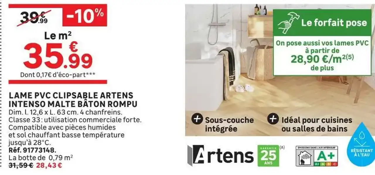 LAME PVC CLIPSABLE ARTENS INTENSO BÂTON ROMPU