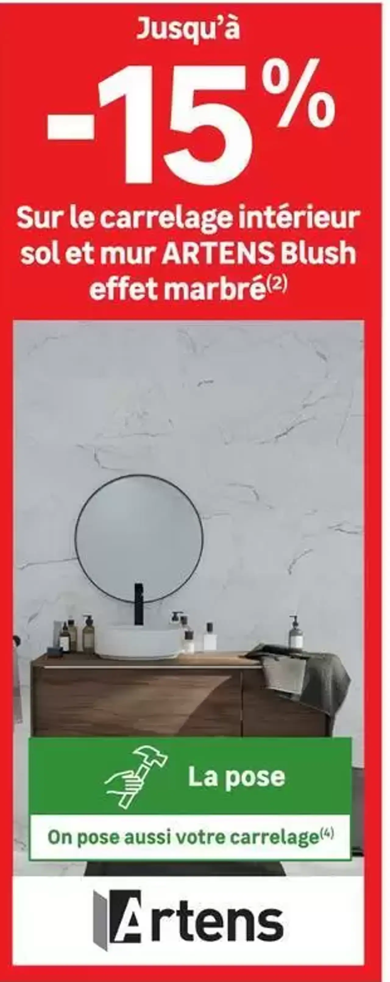 Carrelage intérieur sol et mur ARTENS Blush effet marbré