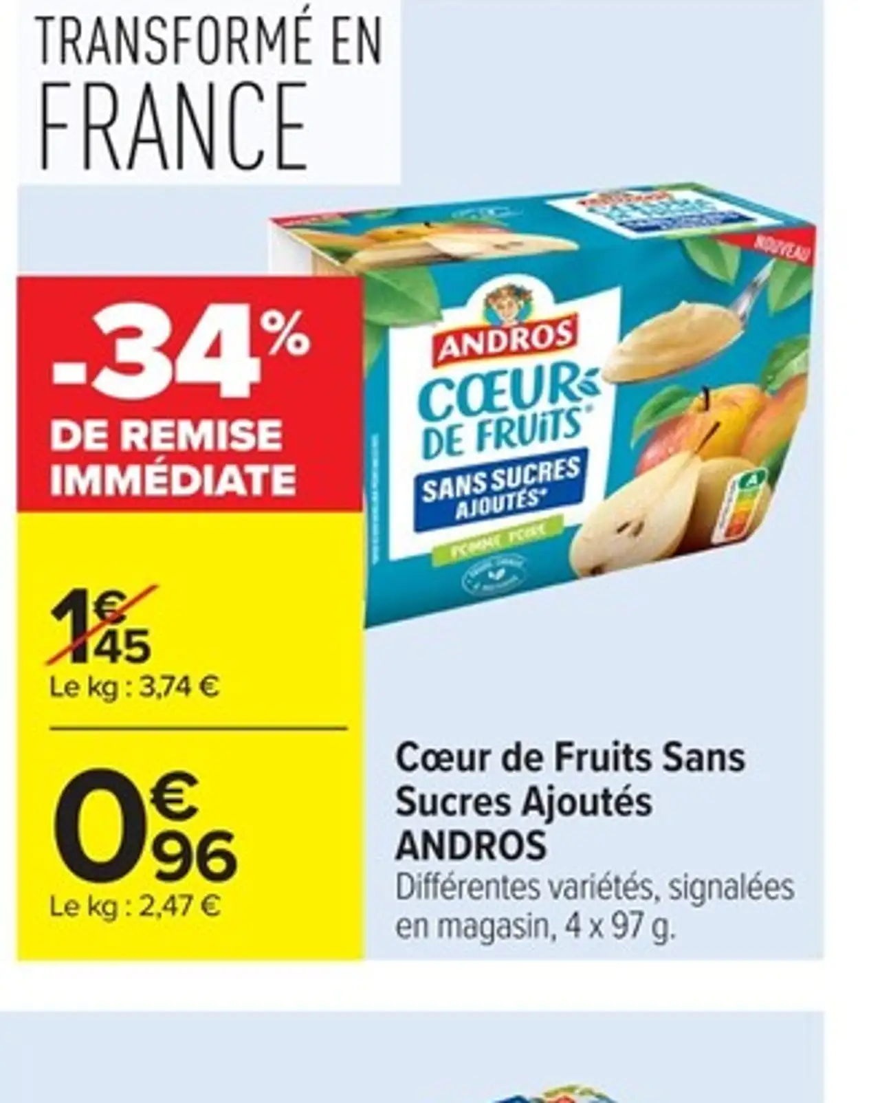 Coeur de Fruits Sans Sucres Ajoutés ANDROS