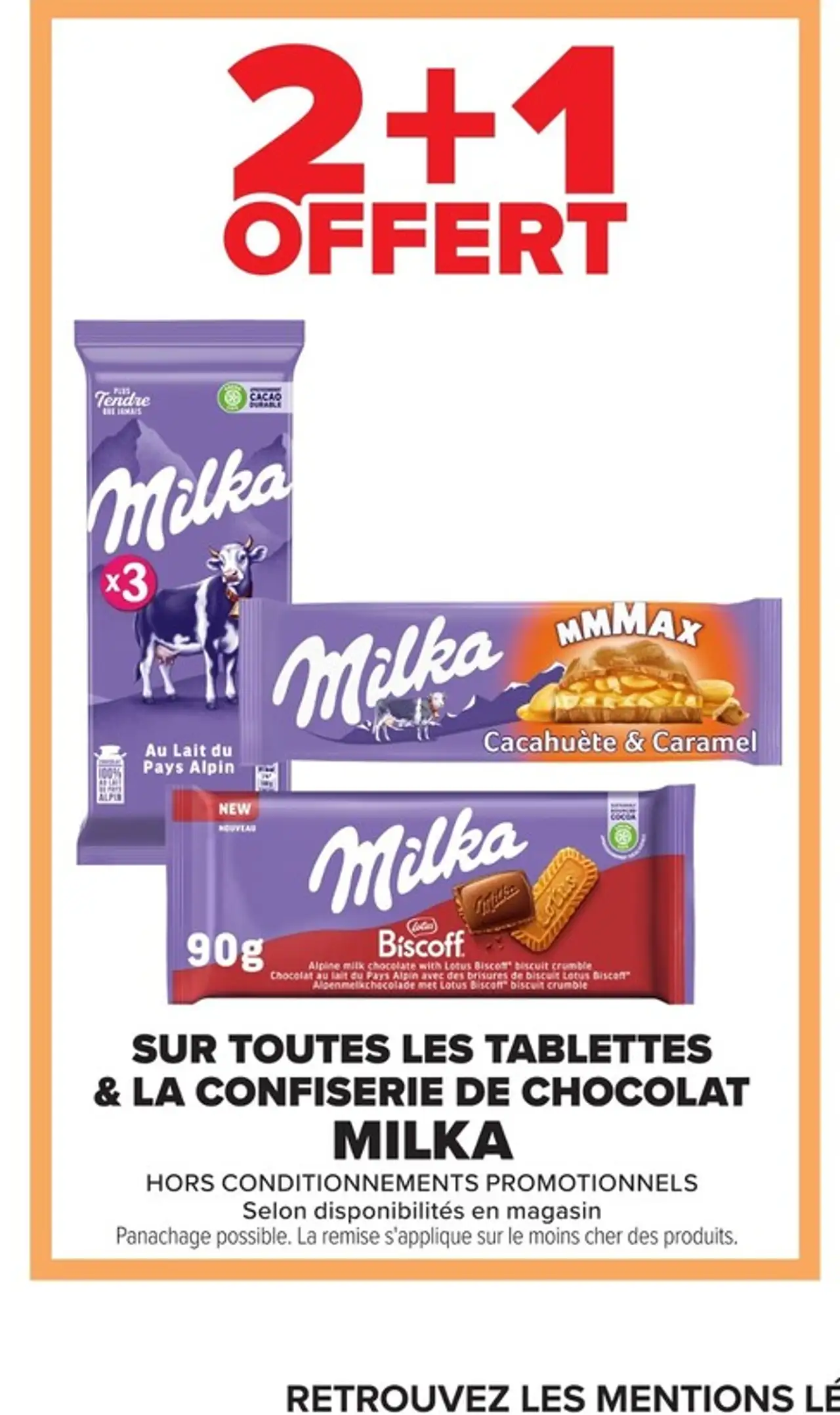 Sur toutes les tablettes & la confiserie de chocolat Milka