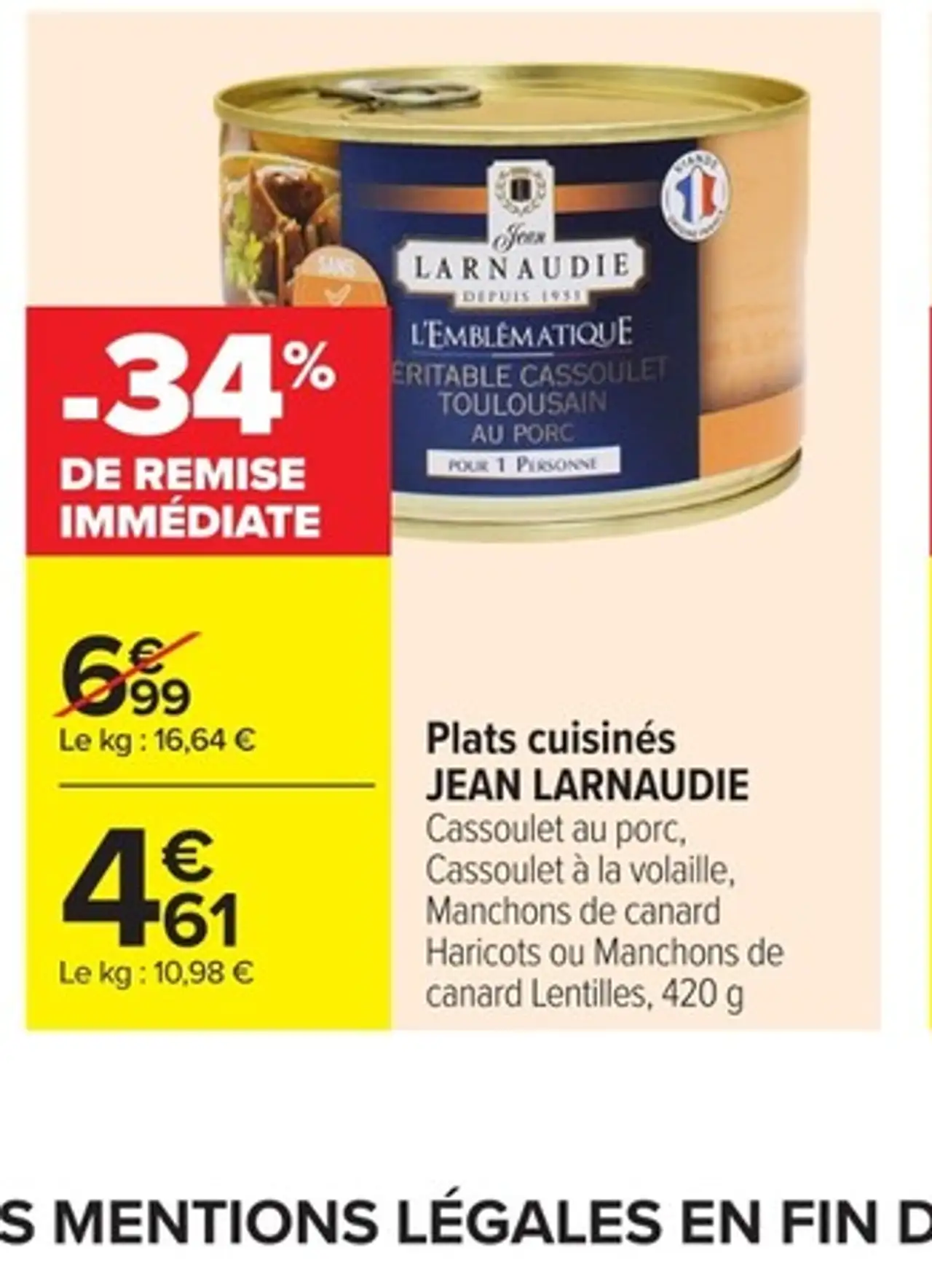 Plats cuisinés JEAN LARNAUDIE
