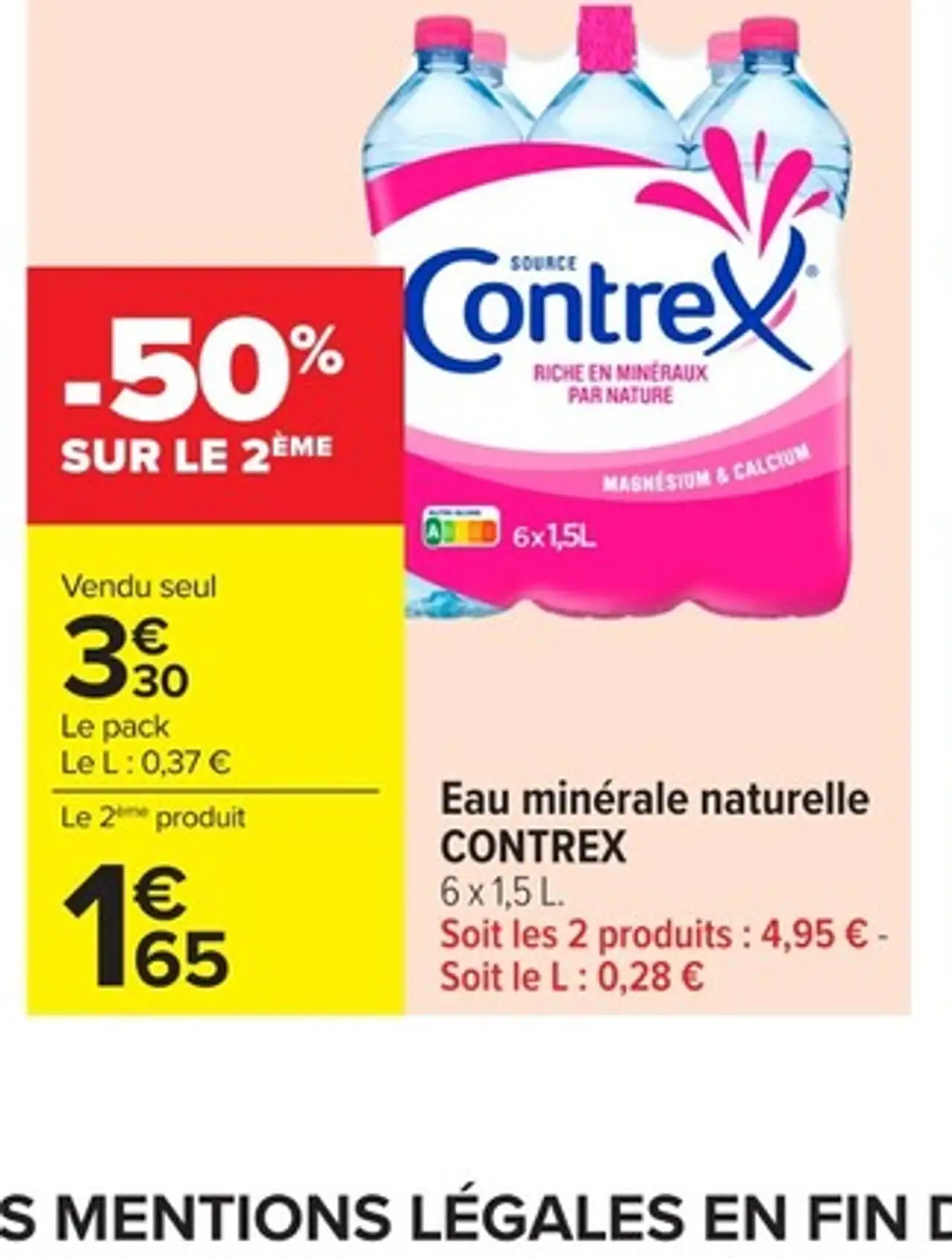 Eau minérale naturelle CONTREX 6 x 1,5 L.