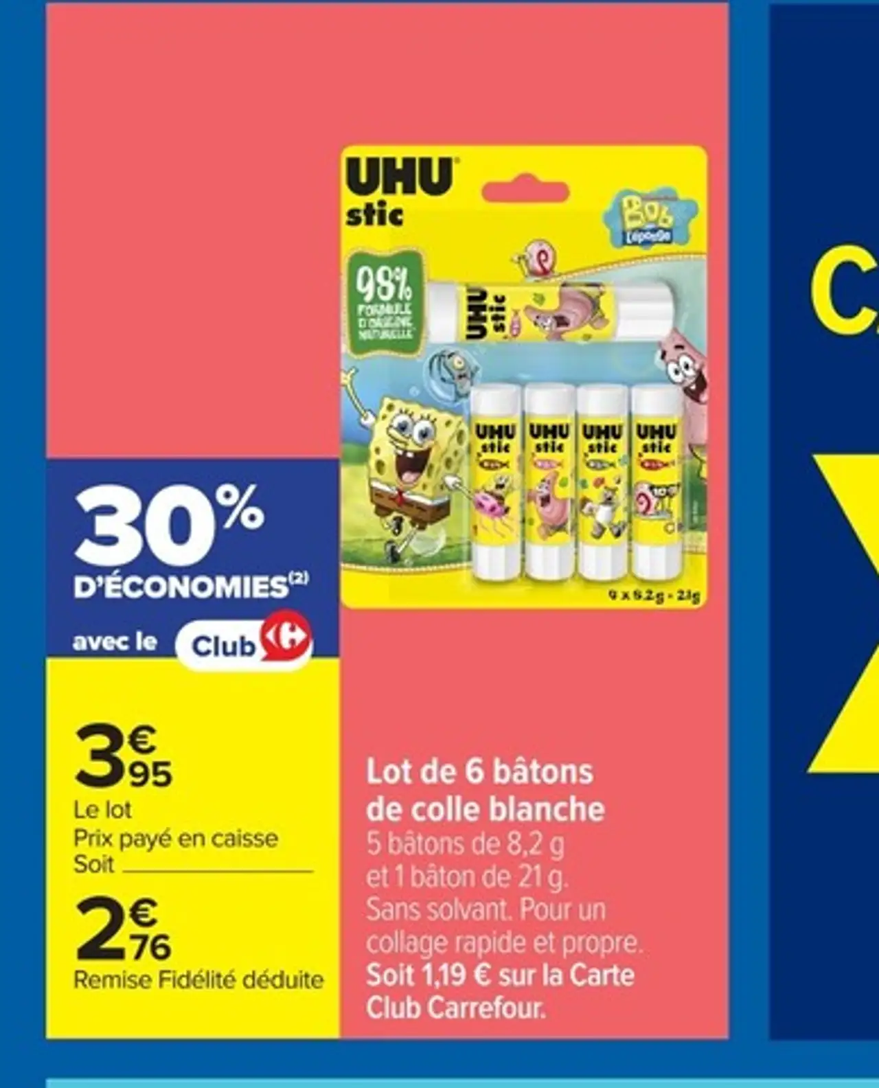 UHU stic Lot de 6 bâtons de colle blanche