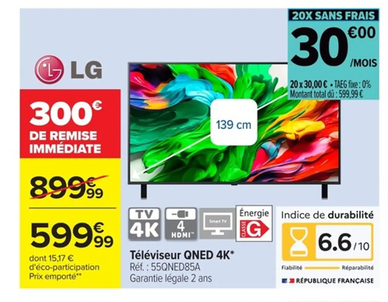 Téléviseur QNED 4K* LG 55QNED85A