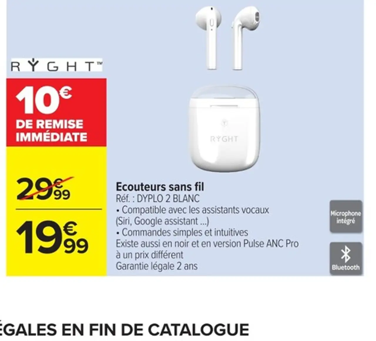 Ecouteurs sans fil Ryght DYPLO 2 BLANC