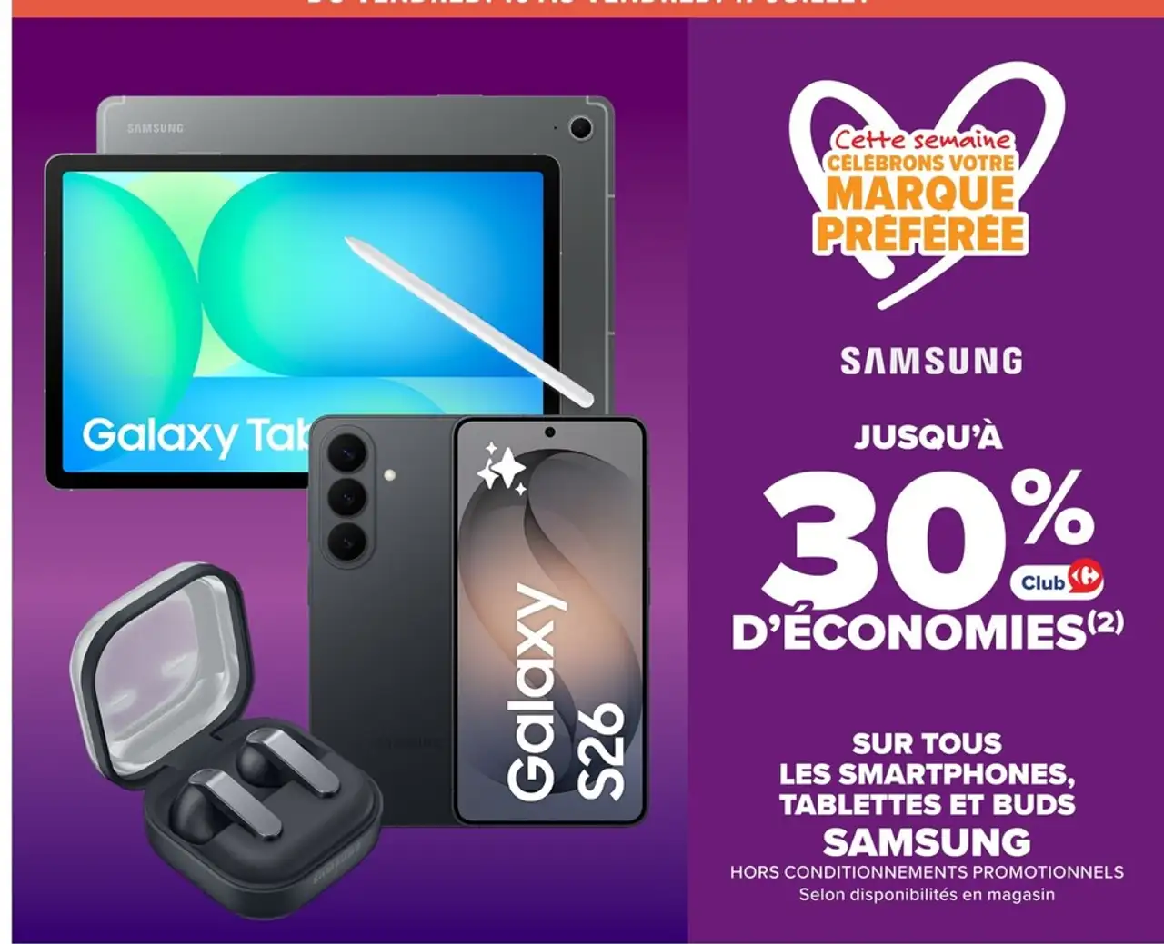 Les smartphones, tablettes et buds Samsung