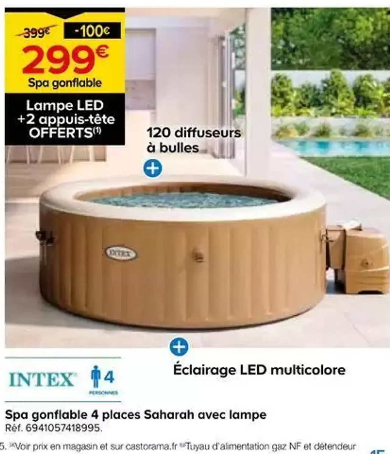 Spa gonflable 4 places Saharah avec lampe